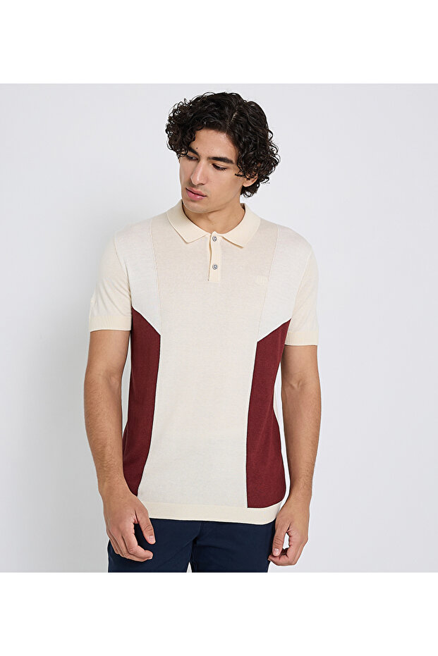 Men's White FLAT KNIT POLO