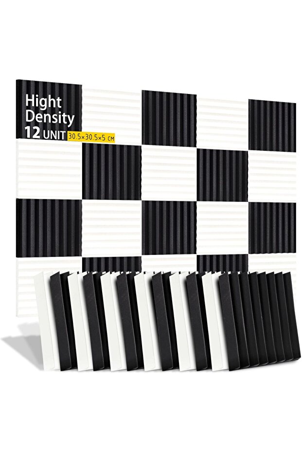 12 Packs Acoustic Panels - High Density Acoustic Foam - Self Adhesive Acoustic Panel - Sound