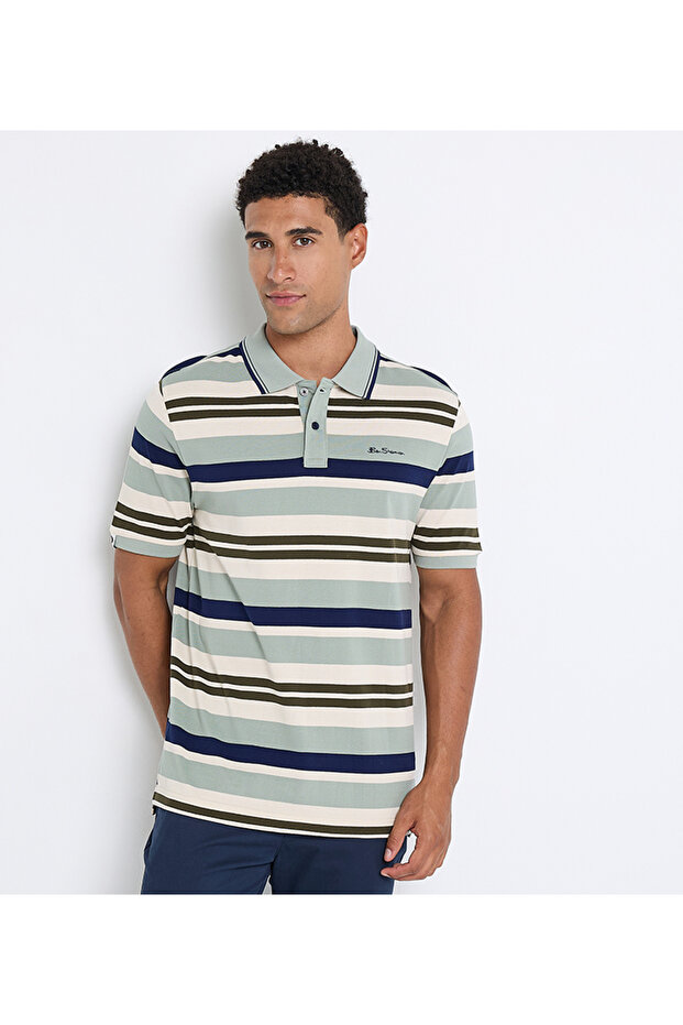 Men's Green Pique Polo