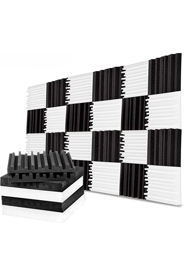 12 Pack Acoustic Panels - High Density Acoustic Foam - Self Adhesive Acoustic Panel - Sound