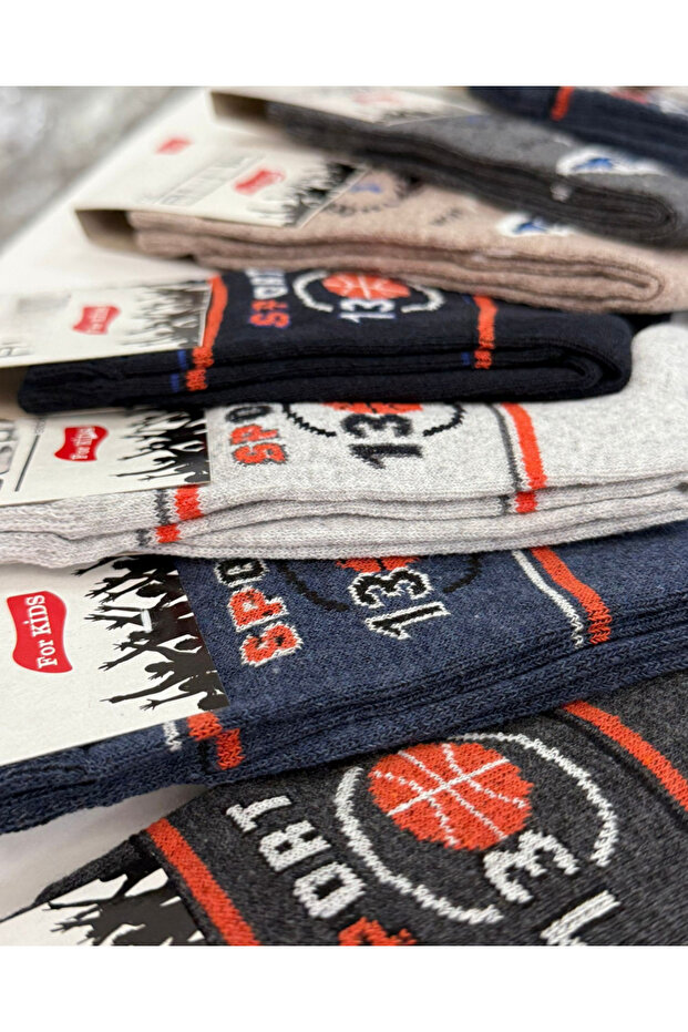 مجموعة من 6 جوارب مدرسية للأولاد بنمط مختلط - 2