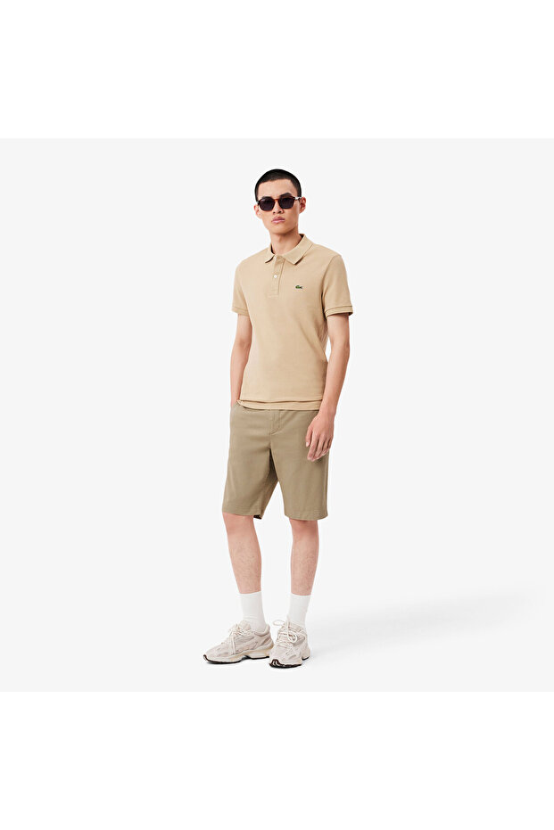 Erkek Slim Fit Bej Bermuda Şort - 1