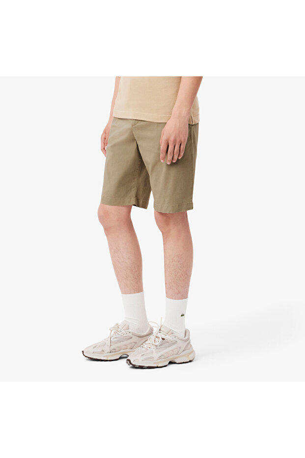 Erkek Slim Fit Bej Bermuda Şort - 2