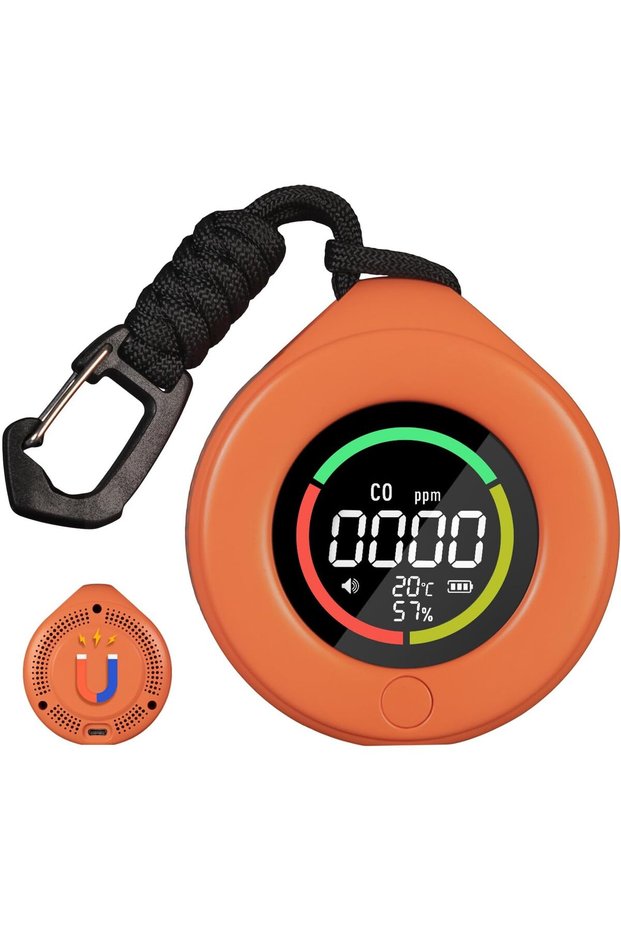 CO Detector, Portable Mini Carbon Monoxide Alarm with LCD Screen, 3 in 1 Measures Carbon Monoxi