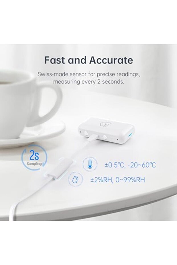 LinknLink Thermometer and Hygrometer eTHS, WiFi Smart Temperature and Humidity Monitor Sensor, APP P - 3