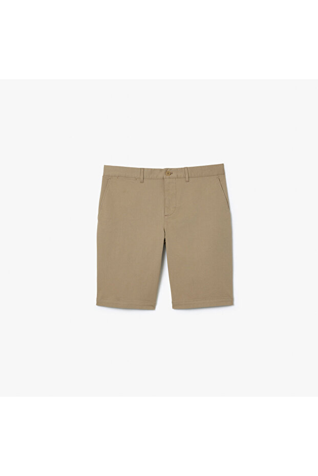 Erkek Slim Fit Bej Bermuda Şort - 4