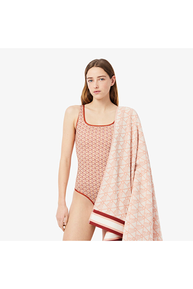 Unisex Monogram Pembe Plaj Havlusu - 1