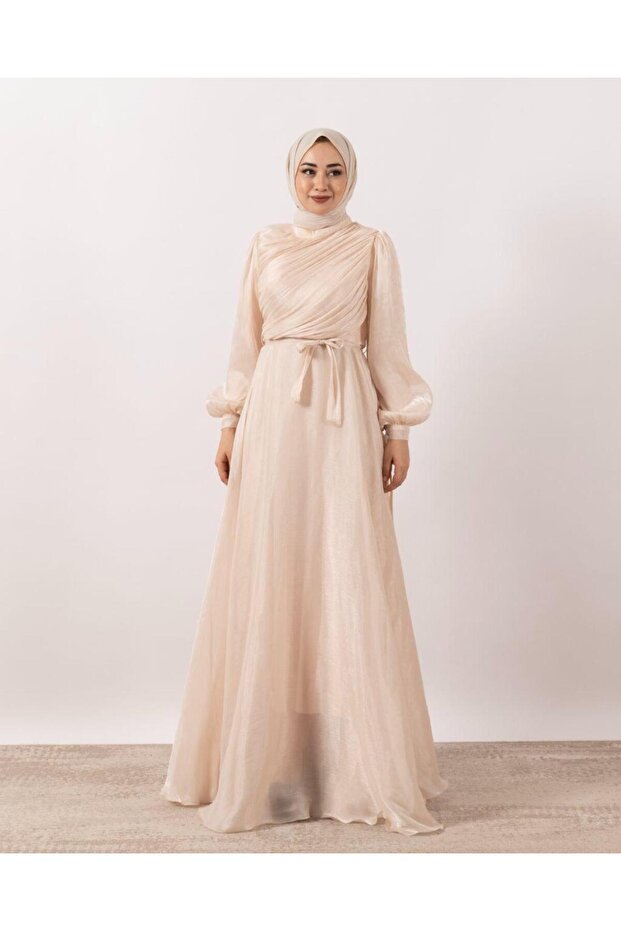 3023 GÖĞÜS DRAPE ELBİSE - 4