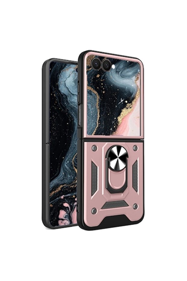 Armor Ring Shutter Back Case for Samsung Galaxy Z Flip7 - 1