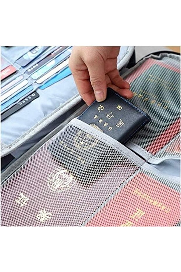 Storage Bag for Documents, Invoices, Cards, with Security Code, Waterproof, 5 Compartments, 3 - 4