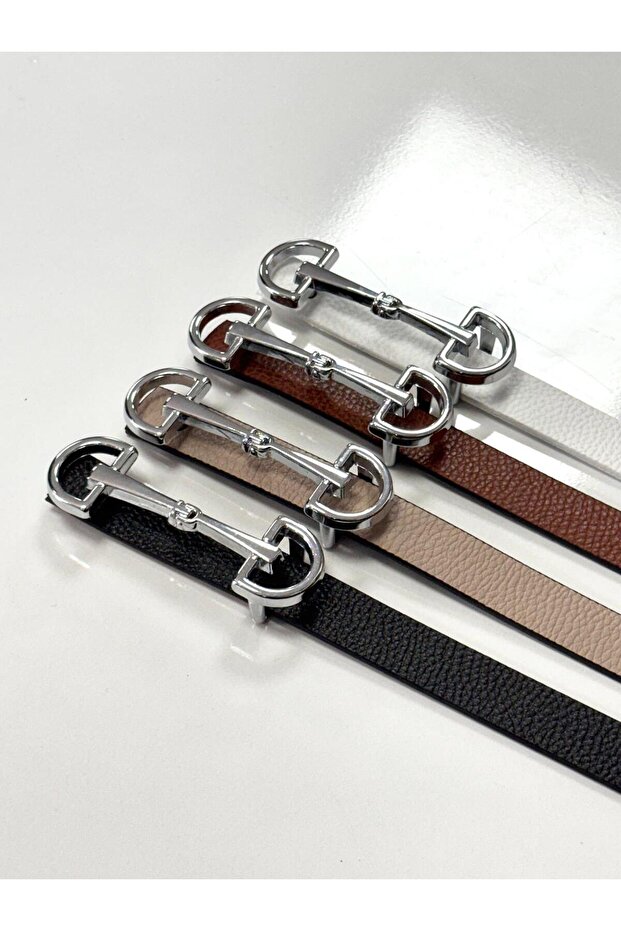 Women's Design Buckle Thin 4-Piece Set Belt 1St Quality Material Pants Belt,Dress Belt,Jacket Belt