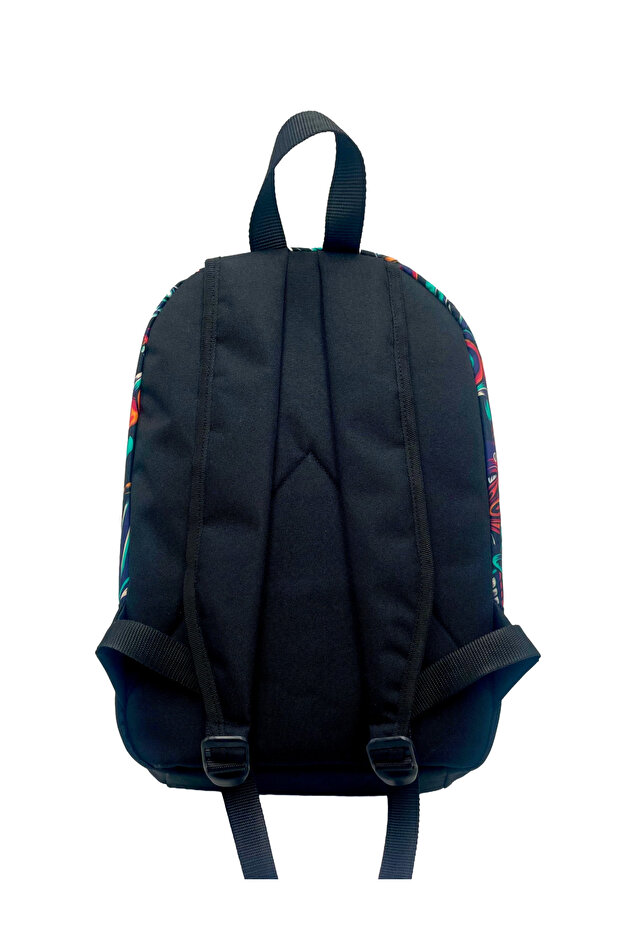 Orange Abstract Patterned Waterproof Large Internal Volume Backpack - 4