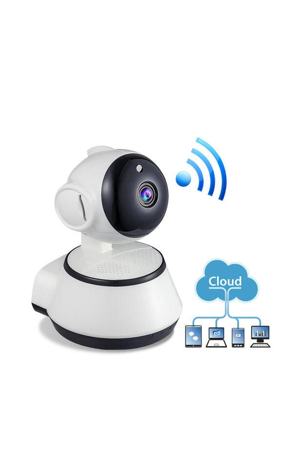 Smart Security Camera with IR Sensor, 340° Pan Rotation, TF Card Slot, Two-Way Audio, White - 5