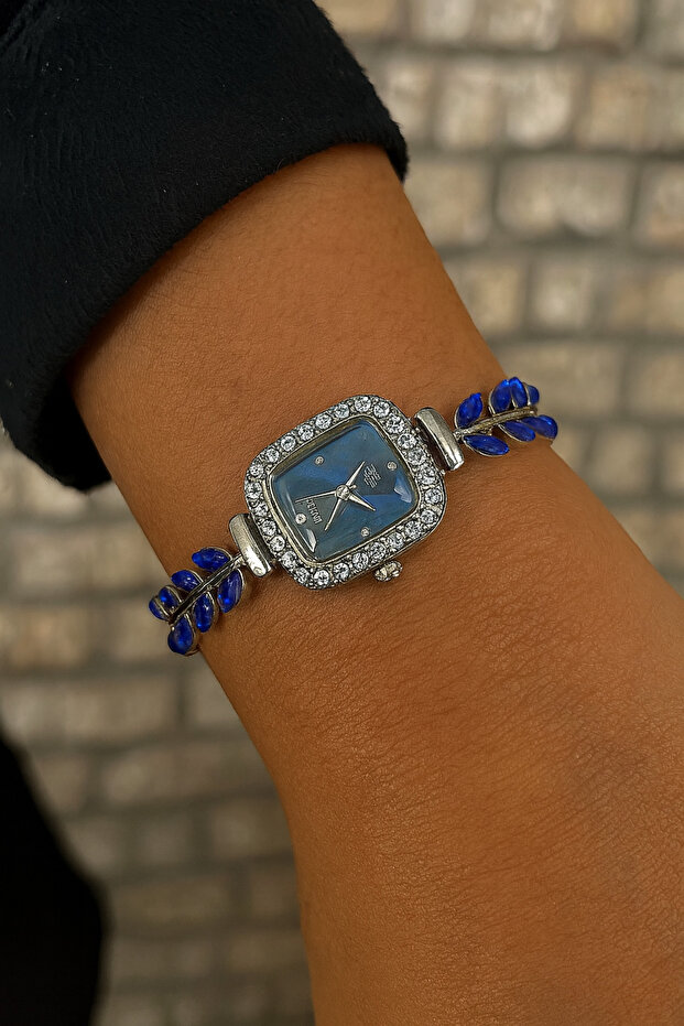 Retro Minimal Stone Elevator Bracelet Women's Wrist Watch