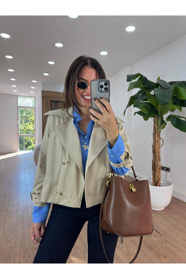 سترة مخططة من قماش البوبلين - 5