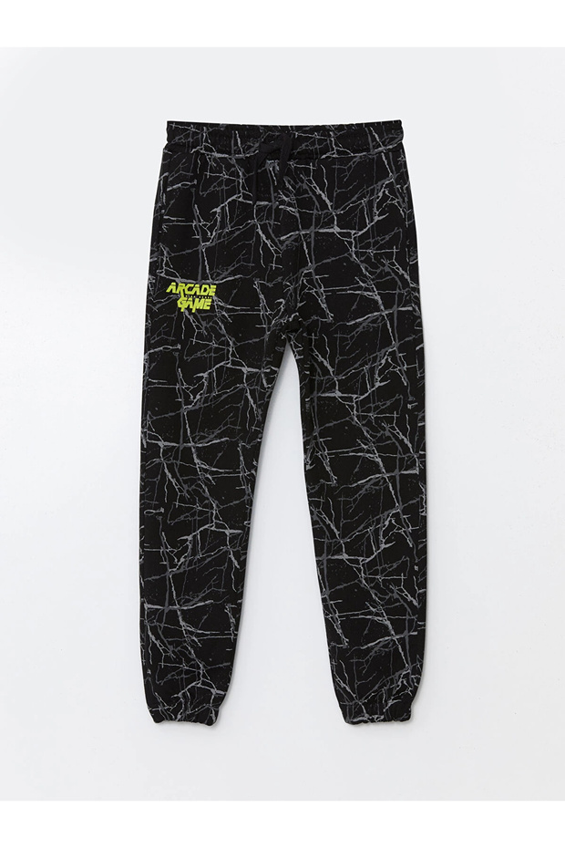 Lcw kids gray elastic waist Printed boys jogger sweatpants