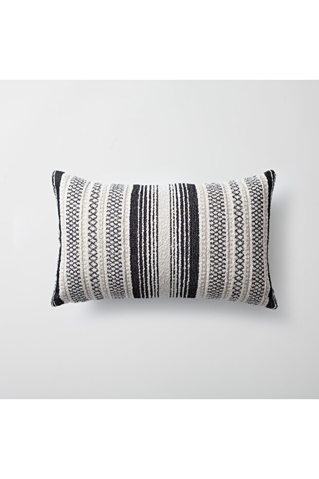 "Gobi" - Linen Striped Patterned Throw Pillow 30X50Cm (Includes Ic Pillow)