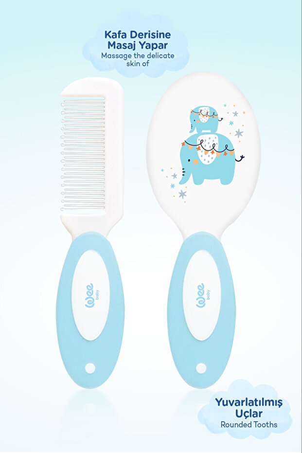 Fırça Tarak Seti Mavi - 3