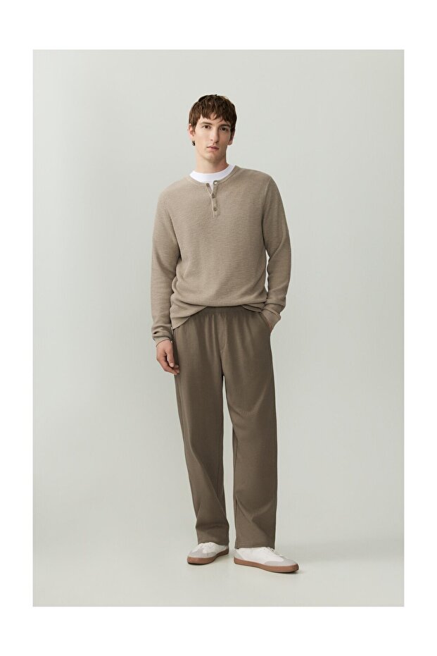 Męskie spodnie dresowe z grubej dzianiny - 1