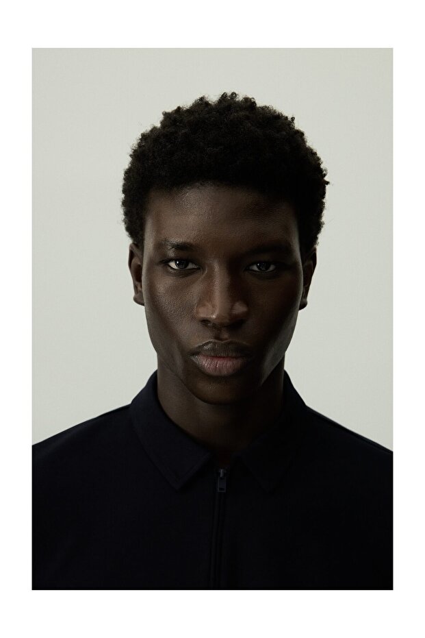 Man Basic Polo Shirt with Zip - 3