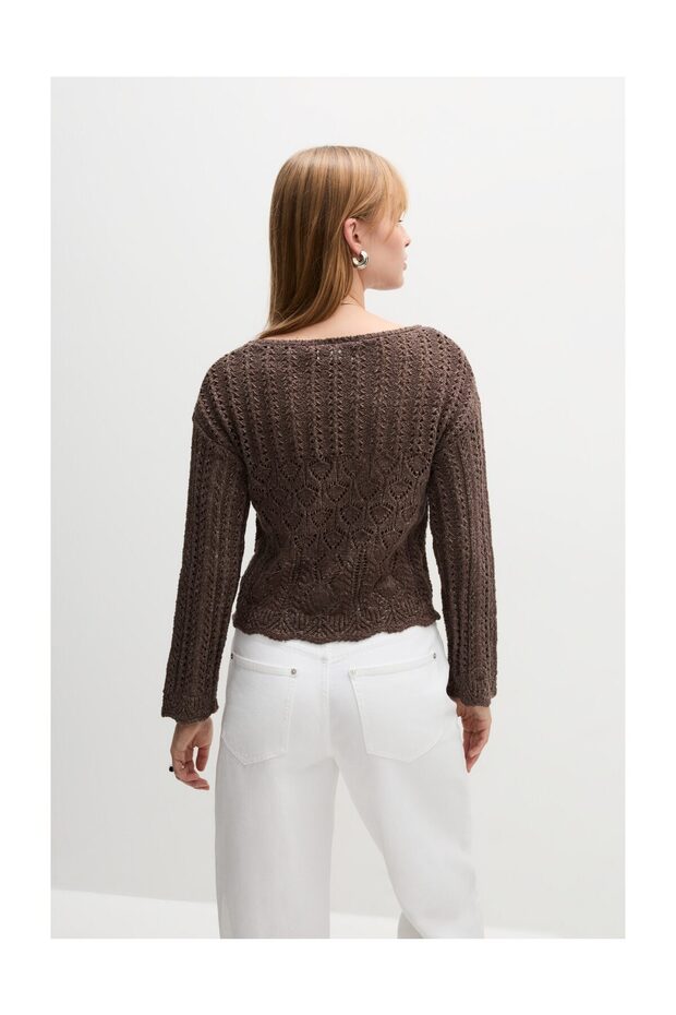 Kobieta Sweter z dzianiny typu open knit - 4