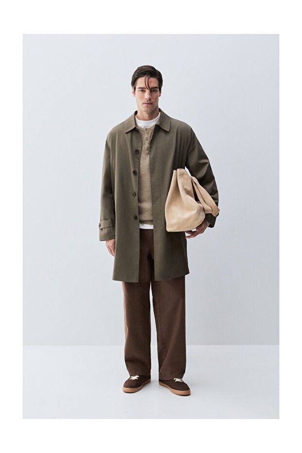 Man Basic Trench Coat - 2