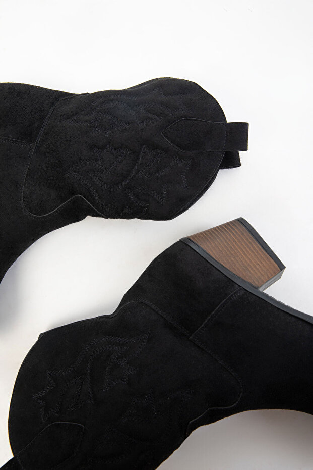 Siyah Süet Kadın Bot& Bootie 20852 - 6