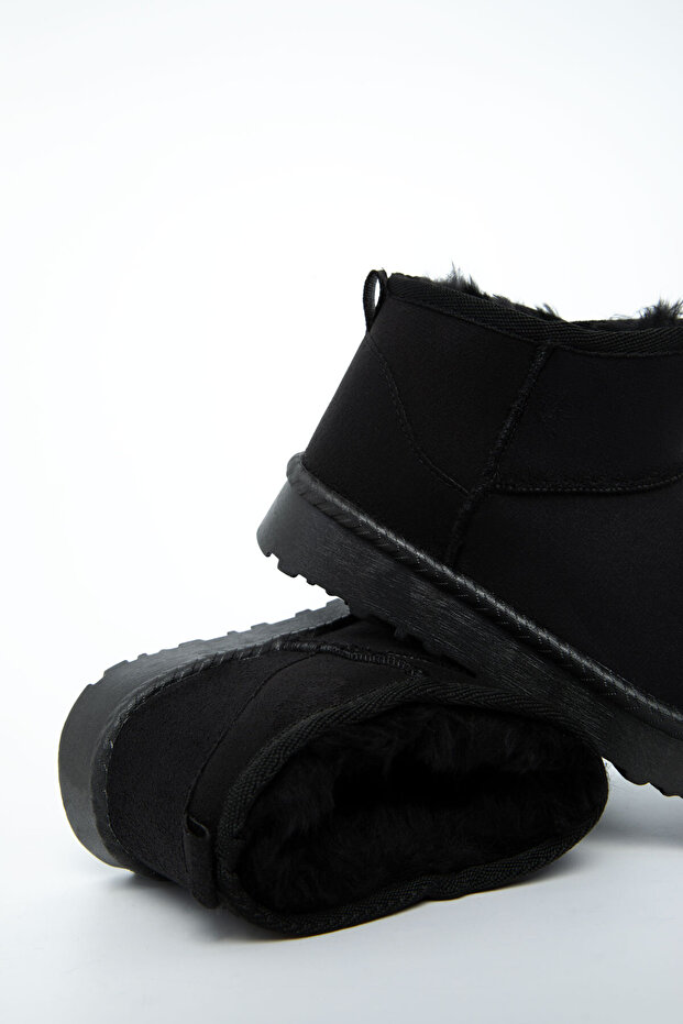 Siyah Süet Kadın Bot & Bootie 21067 - 5