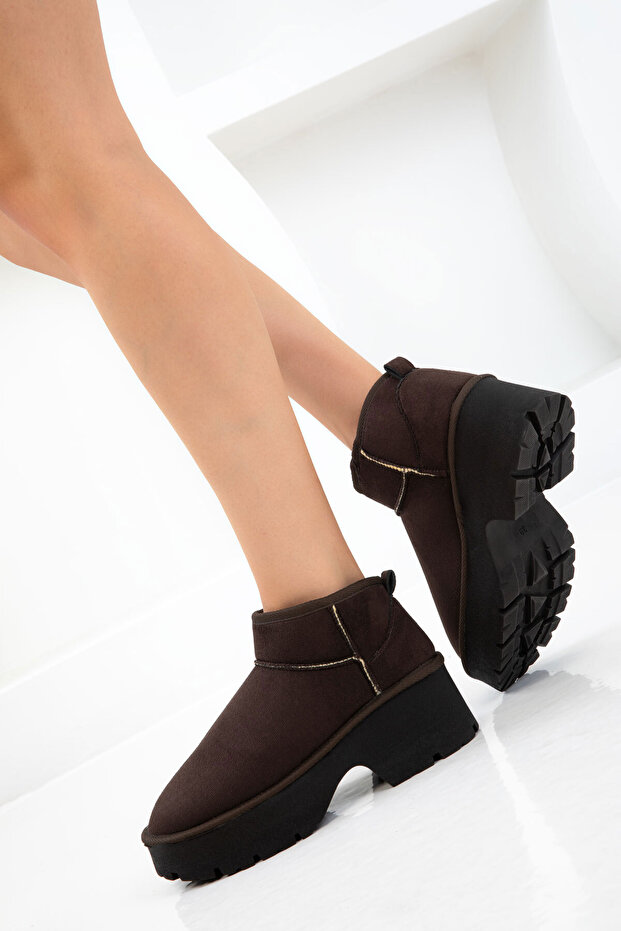 Kahve Süet Kadın Bot & Bootie 21054 - 4