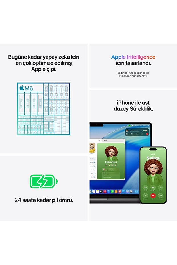 14" MacBook Pro: Apple M5 chip 10‑core CPU 10‑core GPU, 16GB, 1TB SSD - Gümüş - 8