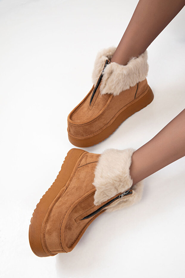Taba Süet Kadın Bot & Bootie 21086 - 4