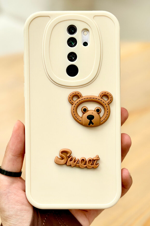حافظة ريدمي نوت 8 برو ريدمي نوت 8 برو بنمط دب لطيف ثلاثي الأبعاد لطيف محمي بكاميرا جميلة على شكل سيليكون - 2