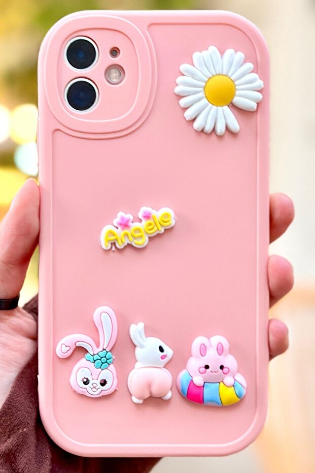 حافظة آيفون 11 على شكل دمية دب لطيفة ثلاثية الأبعاد لطيفة على شكل كاميرا لحماية الكاميرا من السيليكون - 2