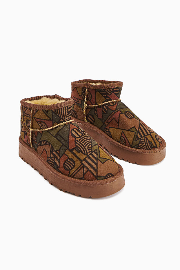 Teel Içi Kürklü Mini Süet Kışlık Taban Bot & Bootie - 2