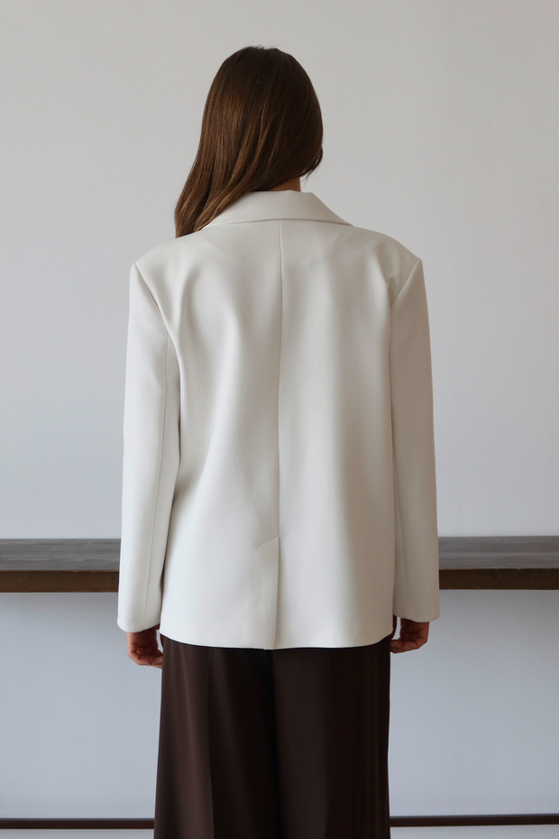 Beyaz Normal/Regular Kalıp Dokuma Blazer Ceket TWOAW26BC00040 - 4