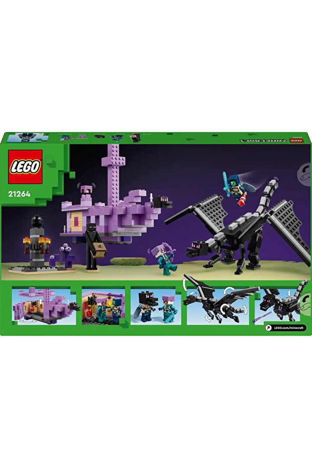 ® Minecraft® Ender Ejderhası ve End Gemisi 21264 - 8+ Yaratıcı Oyuncak Yapım Seti (657Parça) - 5