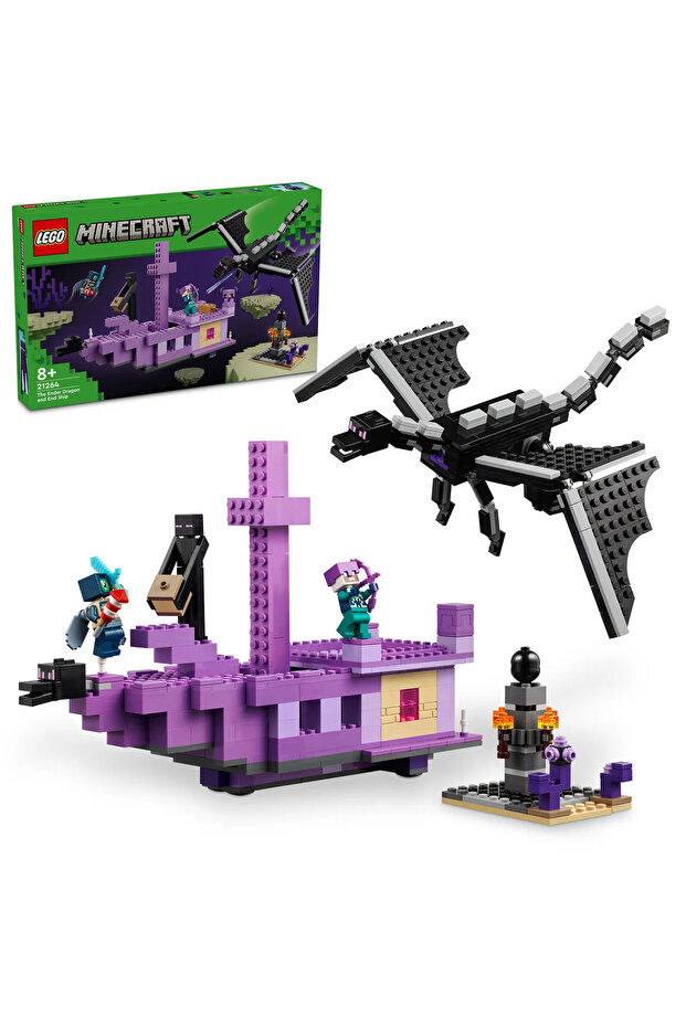 ® Minecraft® Ender Ejderhası ve End Gemisi 21264 - 8+ Yaratıcı Oyuncak Yapım Seti (657Parça) - 1