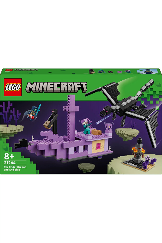 ® Minecraft® Ender Ejderhası ve End Gemisi 21264 - 8+ Yaratıcı Oyuncak Yapım Seti (657Parça) - 4