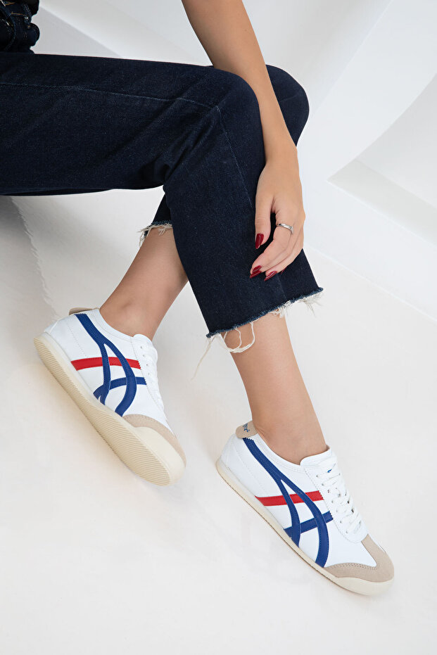 Biało-niebiesko-czerwone unisexowe trampki 20893 - 2