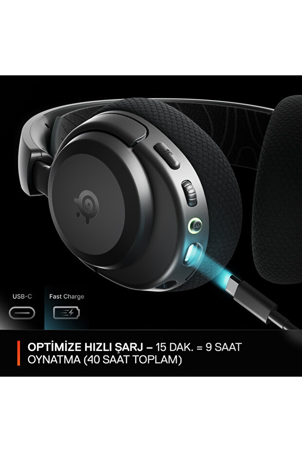 Arctis Nova 3P Wireless PC, PS, Mobil Uyumlu Kablosuz Gaming Kulaklık - Siyah SSH61686 - 7