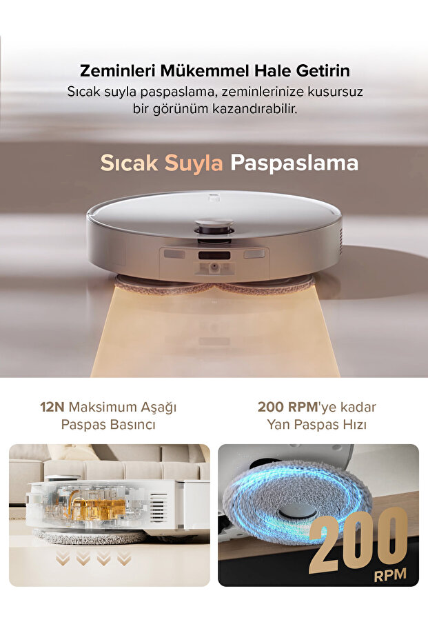 Qrevo CurvX Akıllı Robot Süpürge Beyaz 22.000 PA Emiş Gücü - 5