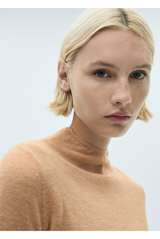 Dunkelkamelfarbener Damenpullover 77027668 - 4