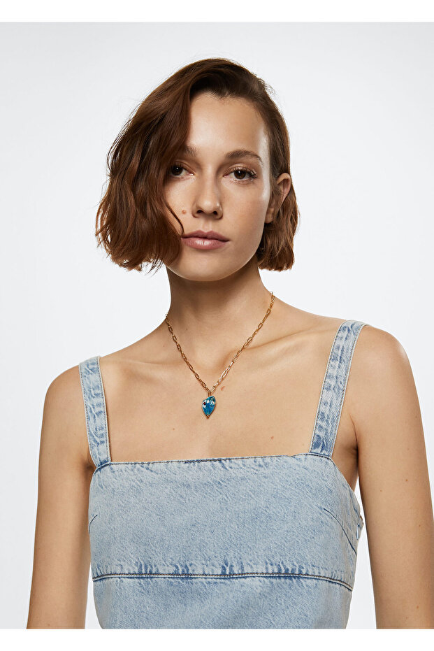 Açik Denim Elbise - 4