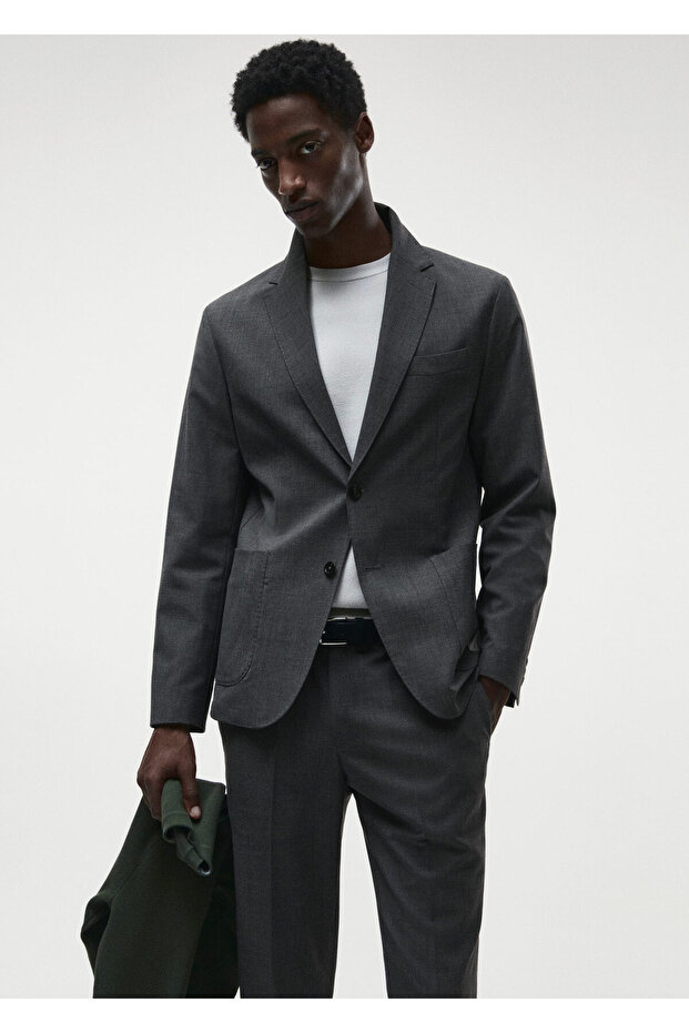 Gray Men's Blazer Jacket47084381 - 6