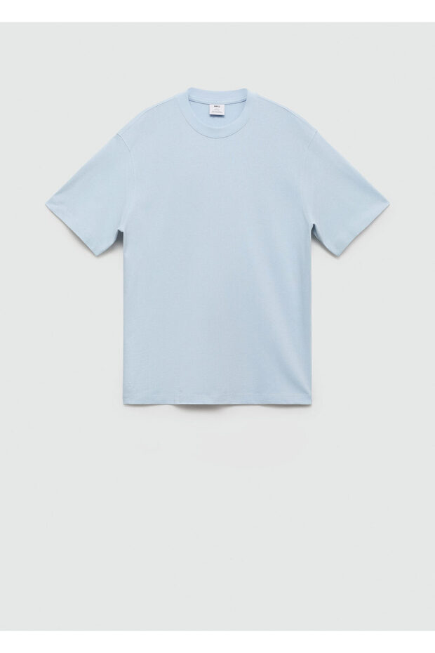 %100 pamuklu rahat kesim basic tişört - 1