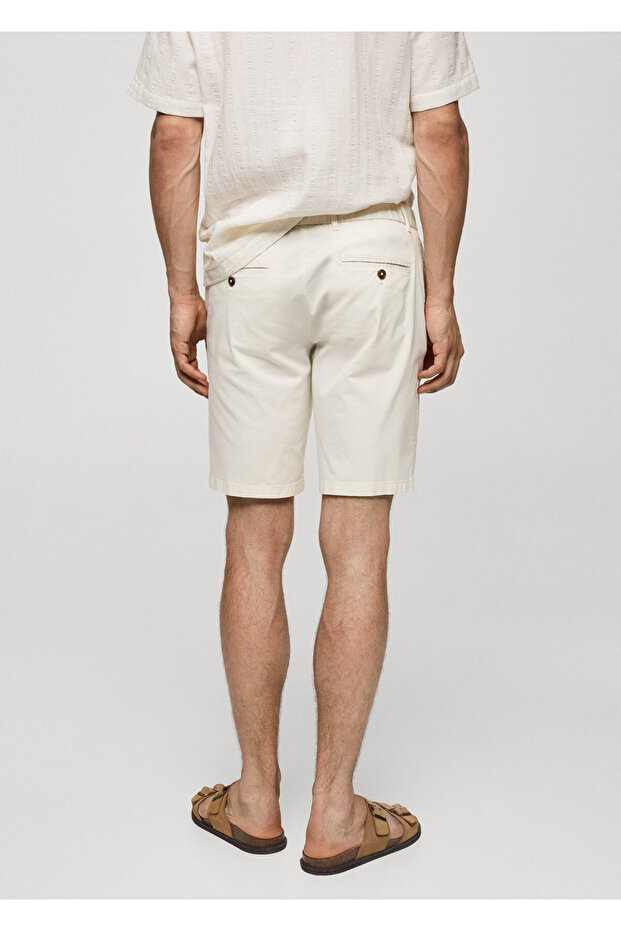 Kırık Beyaz Erkek Şort & Bermuda 77240564 - 8