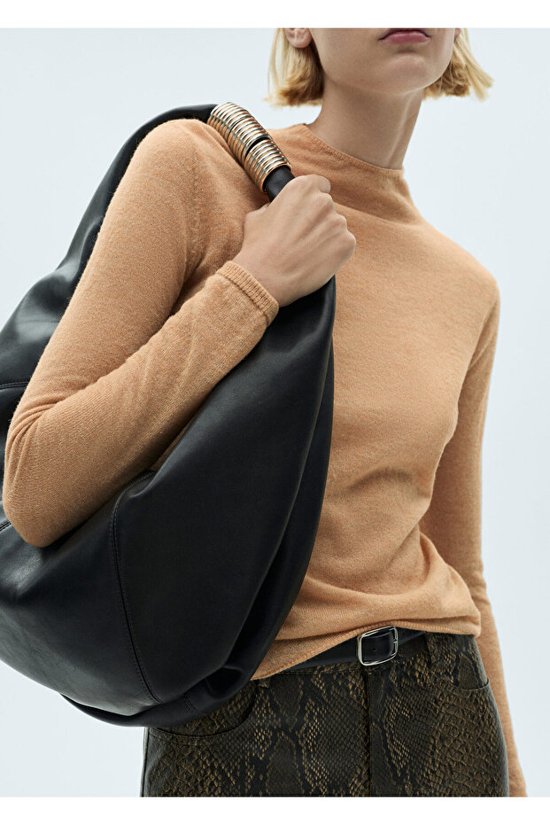 Dunkelkamelfarbener Damenpullover 77027668 - 5