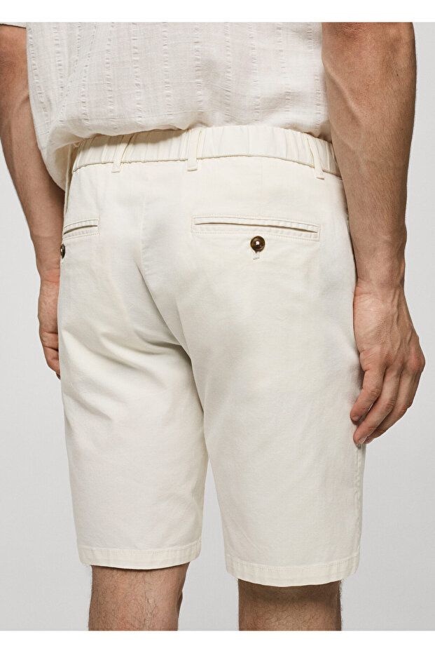 Kırık Beyaz Erkek Şort & Bermuda 77240564 - 6