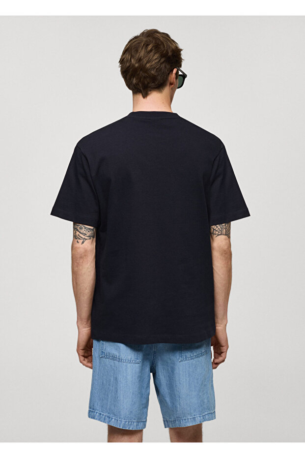 %100 pamuklu rahat kesim basic tişört - 7