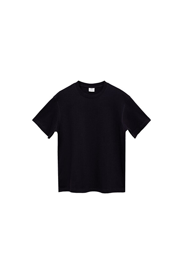 %100 pamuklu rahat kesim basic tişört - 2